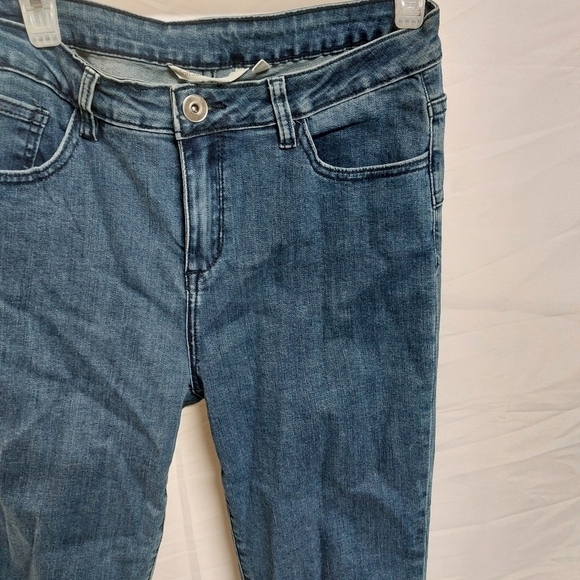 Soft surroundings denim jean pants capris ruffle ankle casual stretch size 6 - Picture 5 of 8